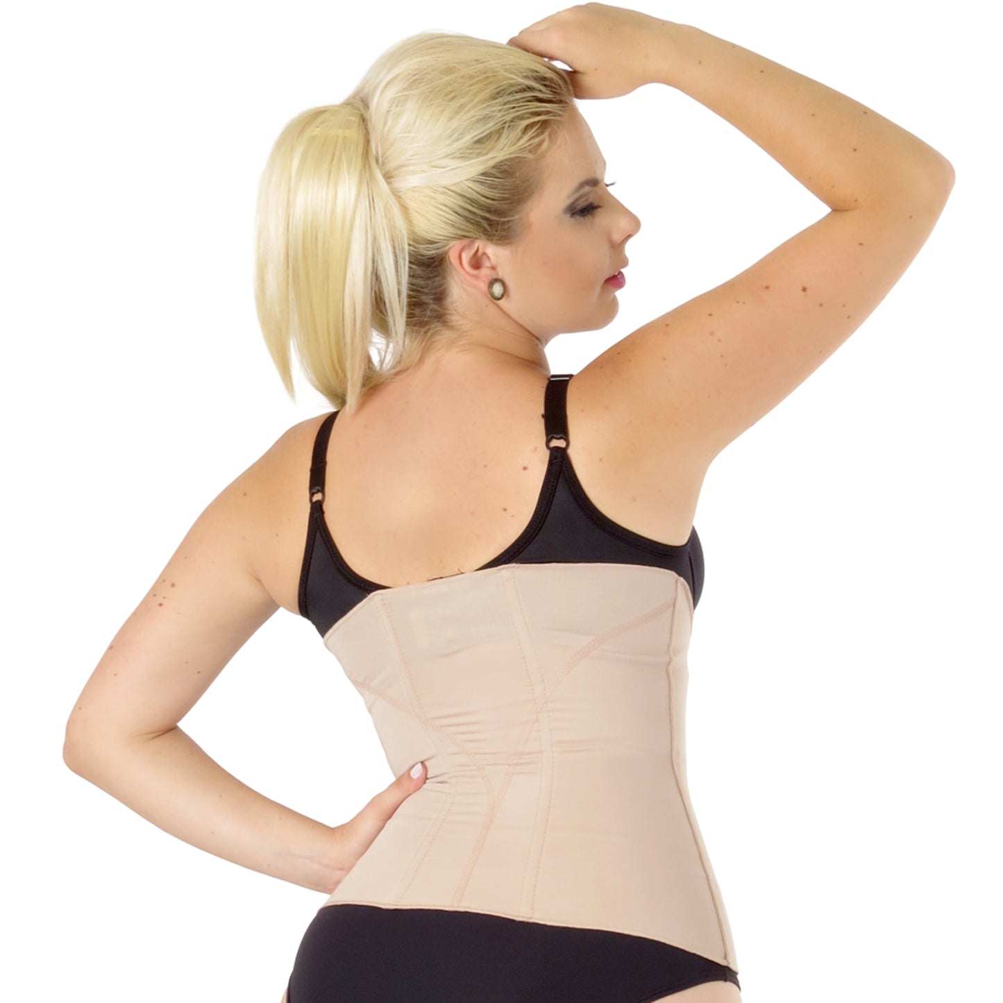 Faixa abdominal com 16 barbatanas e colchetes - Corpo Pele
