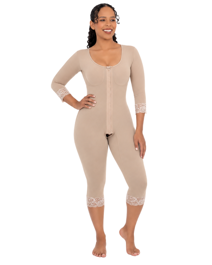 Modelador Feminino Mangas Abaixo Joelho Abertura Frontal