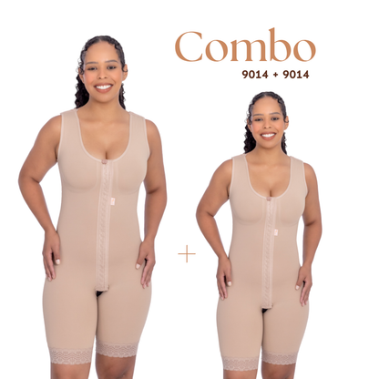 Kit De 2 Modeladores Com Busto 1/2 Coxa Alça Larga - Corpo Pele