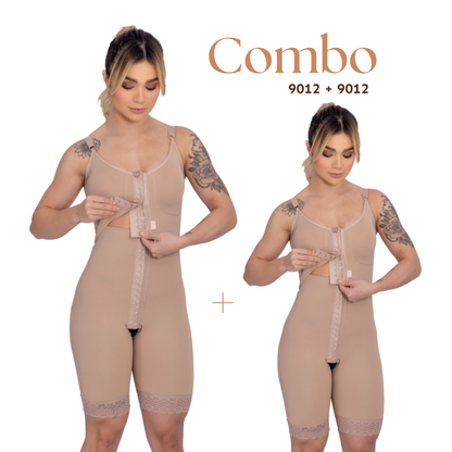 Kit De 2 Modeladores Bipartido 1/2 Coxa Alça Fina - Corpo Pele