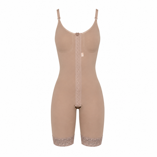 Modelador Feminino Com Busto 1/2 Coxa Alça Fina
