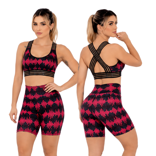 Bermuda Fitness Estampada Com Bolso - Corpo Pele
