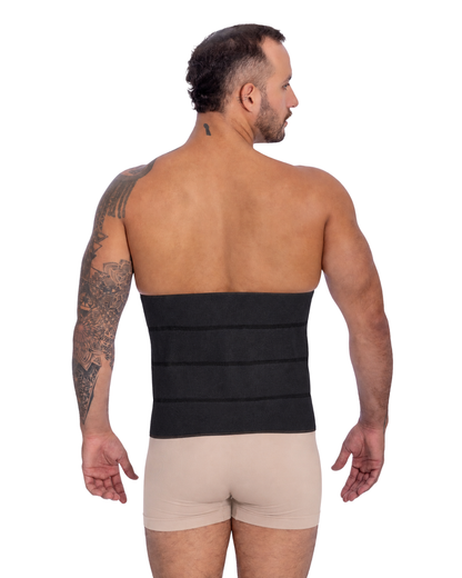 Faixa Elástica Abdomina C/ Velcro 3 ou 4 Gomos - Preta