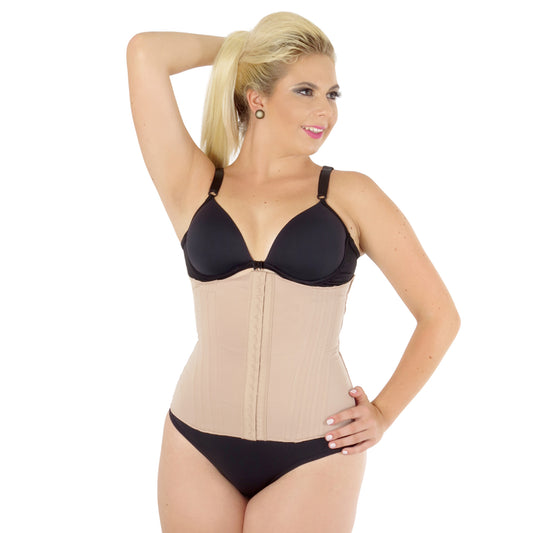 Faixa abdominal com 16 barbatanas e colchetes - Corpo Pele
