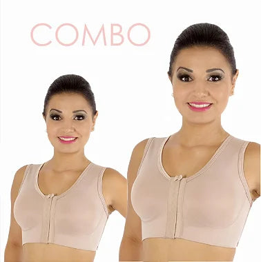 Dois Sutiãs com colchetes na frente, alça camiseta  - CONFORT - CORPO PELE