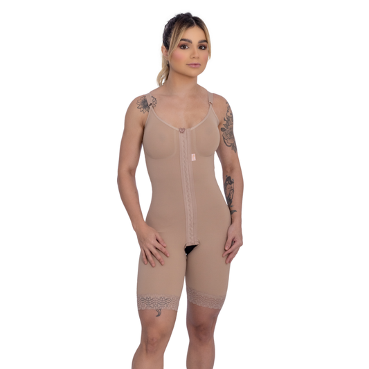 Combo Modelador Com Busto 1/2 Coxa Alça Fina + Meia Antitrombo - Corpo Pele