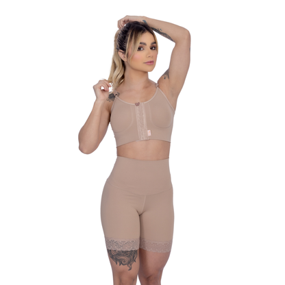 Sutiã Feminino Cirúrgico Com Colchete Frontal e Alça Fina