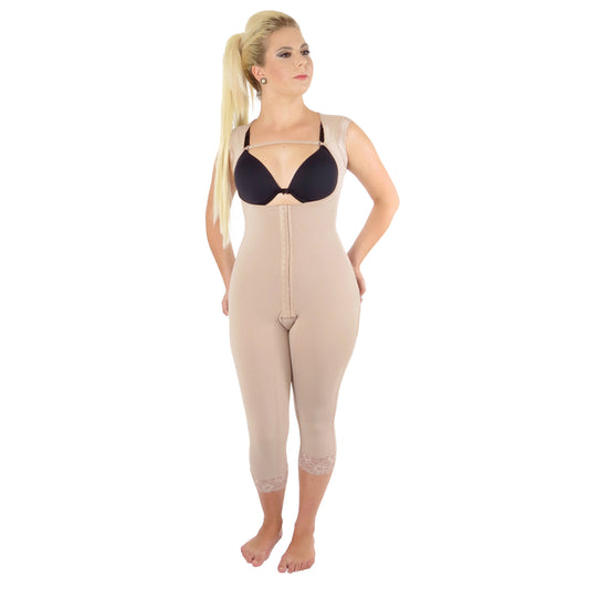 Modelador s/ busto perna abaixo do joelho, abertura frontal