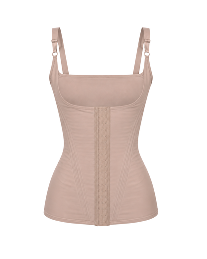 Modelador Feminino De Cintura C/ Alças Barbatana e Colchetes