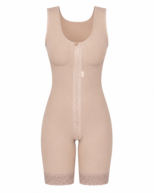 Modelador Feminino Com Busto 1/2 Coxa Alça Larga