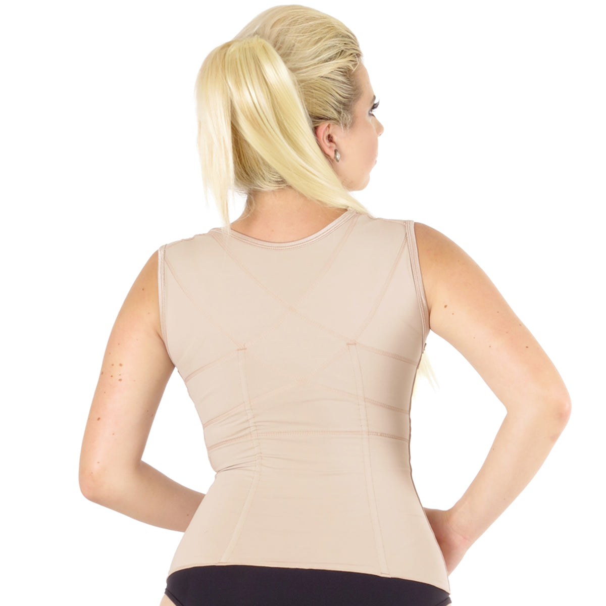 Modelador Feminino De Cintura Com Alça Larga Barbatanas E Colchetes