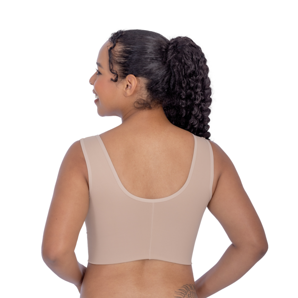 Sutiã com colchetes na frente, alça camiseta - Corpo Pele