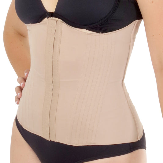 Faixa abdominal com 16 barbatanas e colchetes - Corpo Pele