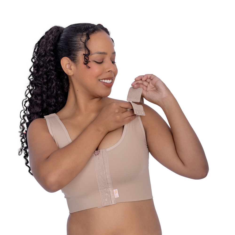 Sutiã Cirúrgico alça regata com colchete na alça- Corpo Pele