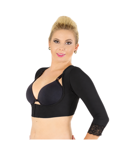 Colete Feminino Compressivo Mangas 3/4 Sem Busto