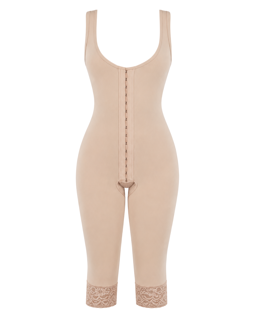 Modelador Feminino S/ Busto Perna Abaixo Do Joelho Abertura Frontal