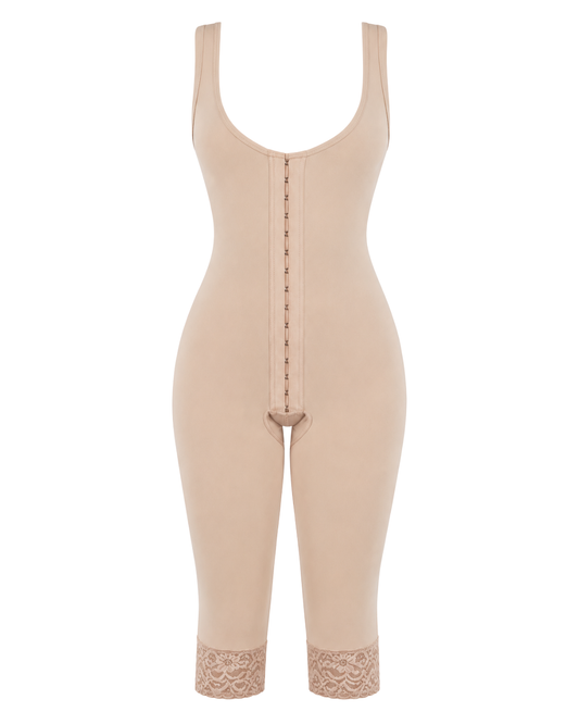 Modelador Feminino S/ Busto Perna Abaixo Do Joelho Abertura Frontal