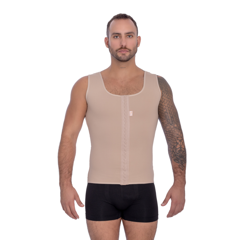 Corretor postural masculino com abertura frontal -Corpo Pele