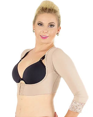 Colete Feminino Compressivo Mangas 3/4 Sem Busto