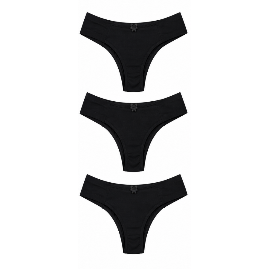 Calcinha Feminina Simples - KIT Com 3