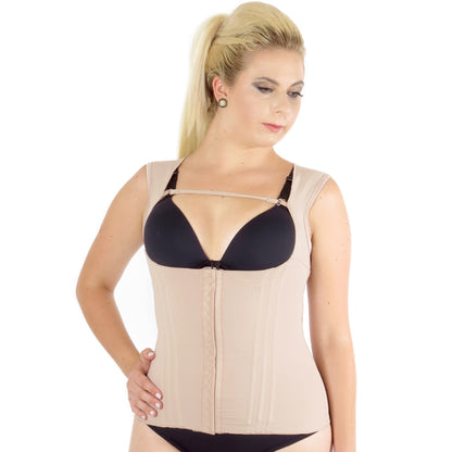 Modelador Feminino De Cintura Com Alça Larga Barbatanas E Colchetes