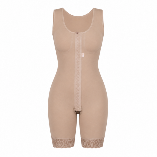 Modelador Feminino Com Busto 1/2 Coxa Alça Larga