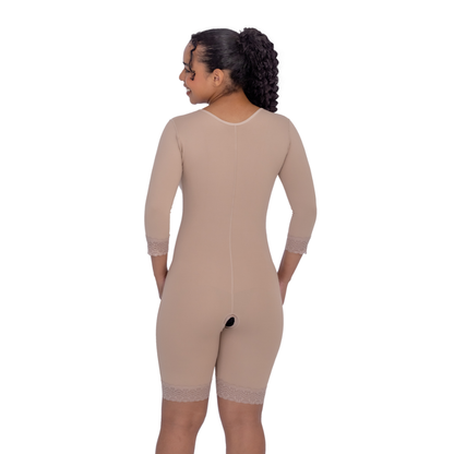 Combo De 2 Modelador Com Mangas e Busto Bipartido 1/2 Coxa - Corpo Pele