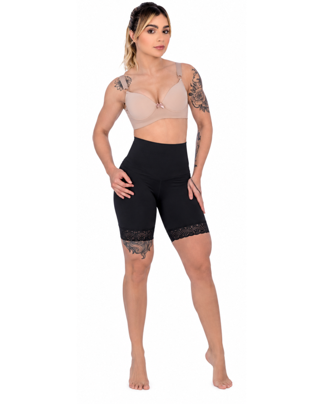 Bermuda Modeladora Feminina Alta Compressão Cós Duplo