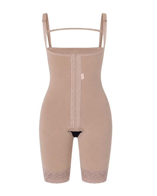 Modelador Feminino Sem Busto 1/2 Coxa e Alça Fina