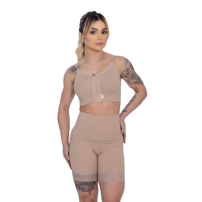 Sutiã Feminino Cirúrgico Com Colchete Frontal e Alça Fina